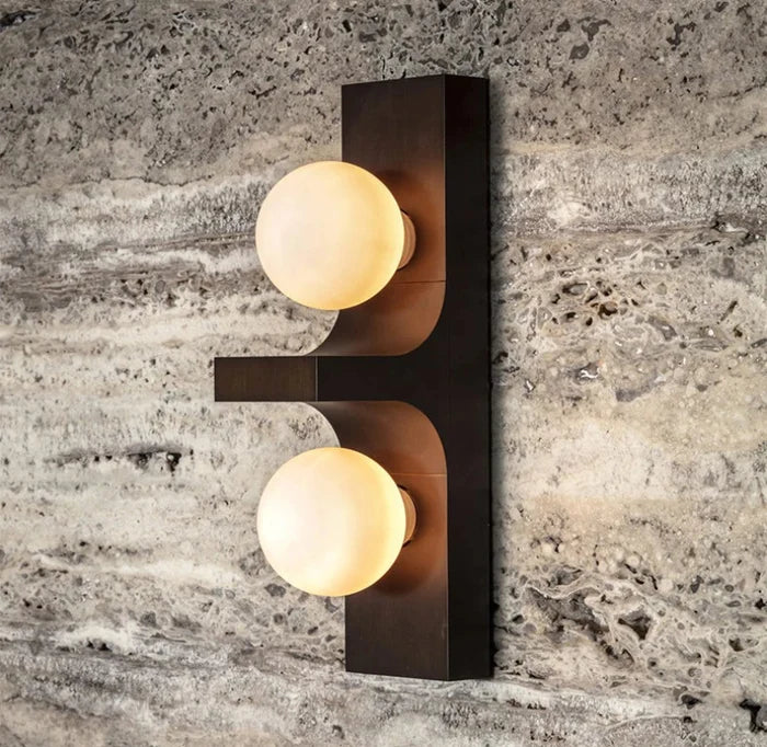 Brushed Metal Long Wall Lamp double head arc wall lighting