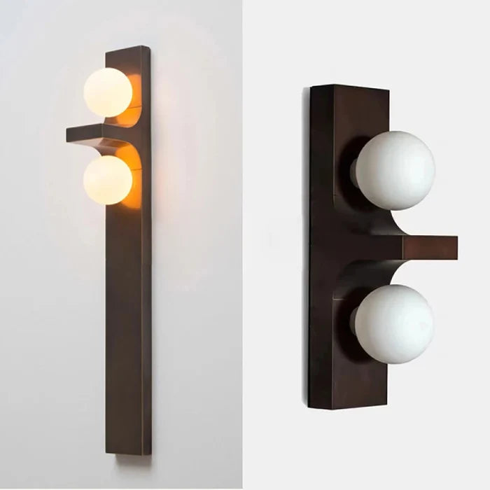 Brushed Metal Long Wall Lamp double head arc wall lighting