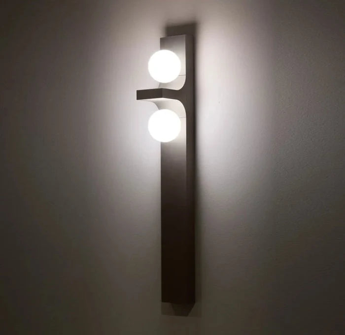 Brushed Metal Long Wall Lamp double head arc wall lighting