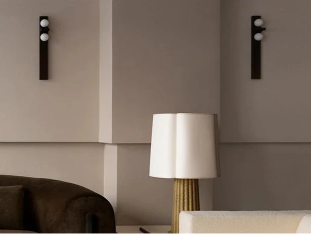 Brushed Metal Long Wall Lamp double head arc wall lighting