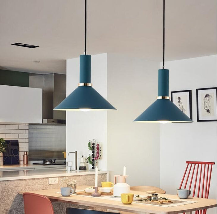 Matte metal Modern geometrical neutral pastel color pendant lamps