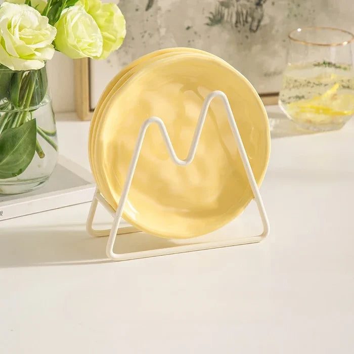 4 pcs / Yellow / With rack