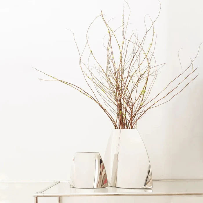 Arc-shaped Metal Flower Vase Elegant mirror vase minimalist style flower and decor vase
