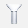 Martini cocktail glass with ribbed stem clear barware
