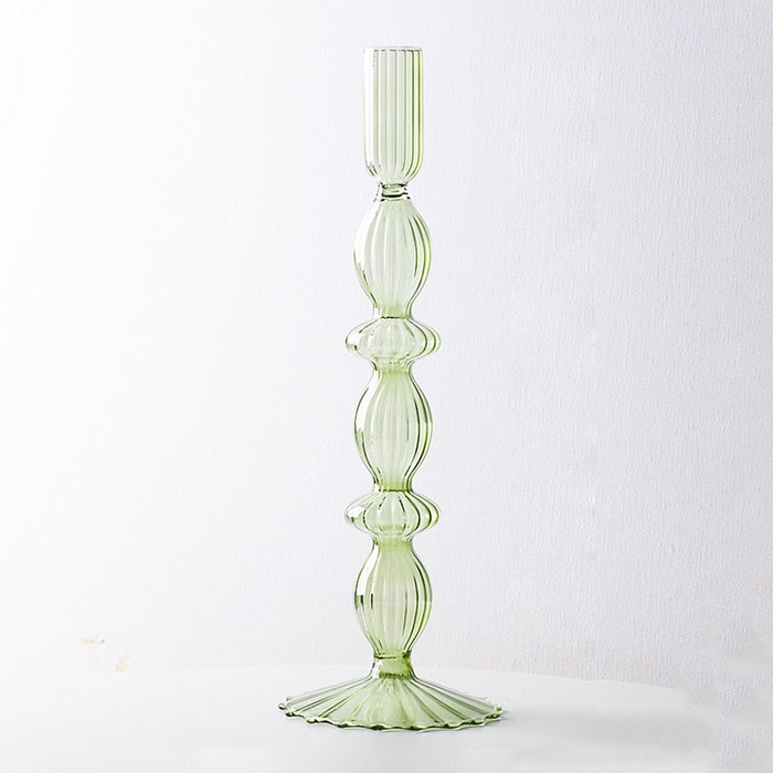 Macaroon Glass Ripple Candle Holders-Letifly Lights and Decor