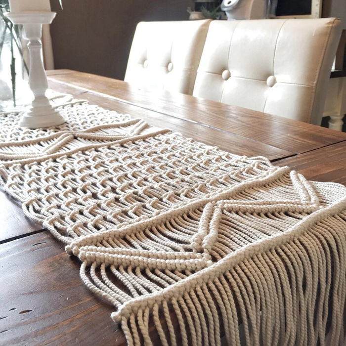 Macrame Knot Bohemian Table Runner