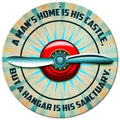 "Man's Hangar" Round Sign