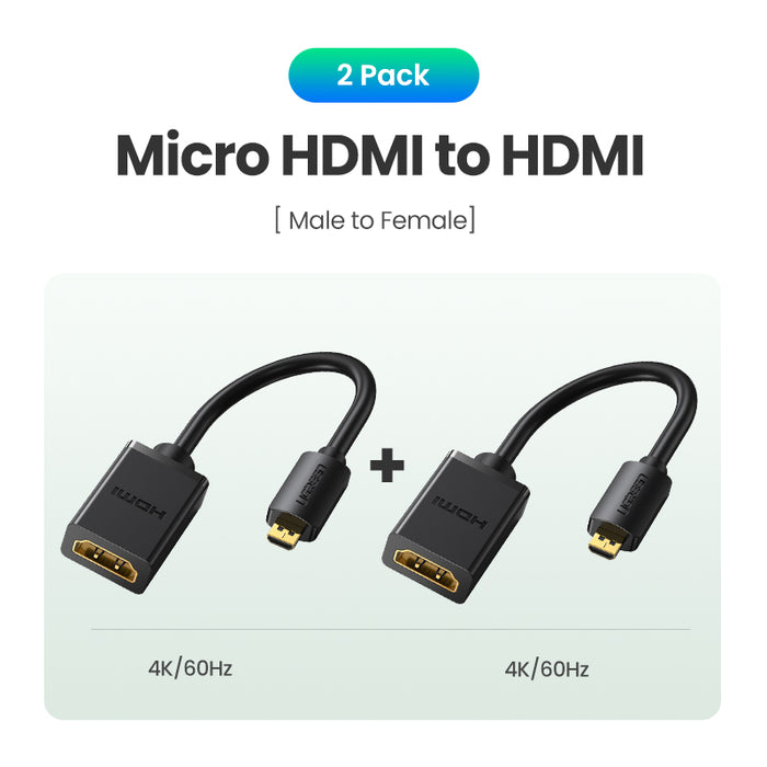 Micro HDMI, 2 Pcs / China / 0.22m