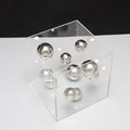 Abstract Metal Ball Artwork Square Acrylic Art Display Modern Sphere Aesthetic Decor