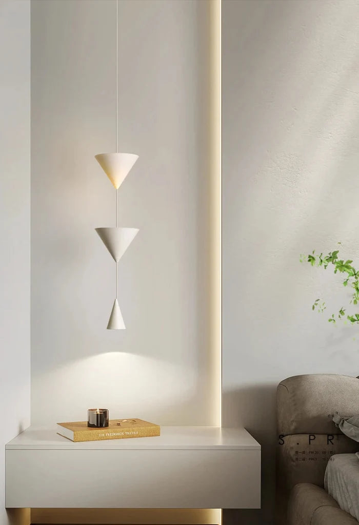 geometric double cone pendant lamp modern look elegant contemporary pendant light