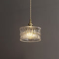 Round Transparent Glass Brass Pendant Lamp