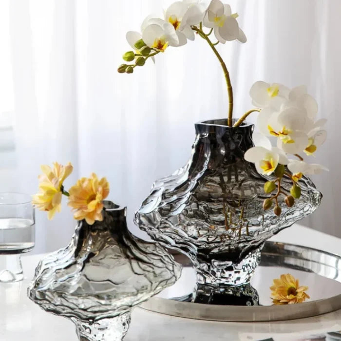 Luxury Nordic Minimalist Style Frosting Glass Vase Classic Home Living Room Decoration Stand For Flowers Decorative Vases Modern-Letifly Lights and Decor