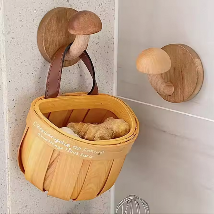 colorful wooden mushroom wall hooks for kids room nursery entryway towel bag coat hanging set with screws