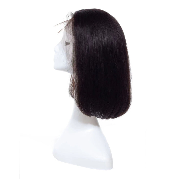 Natural color full real human hair straight wig head cover