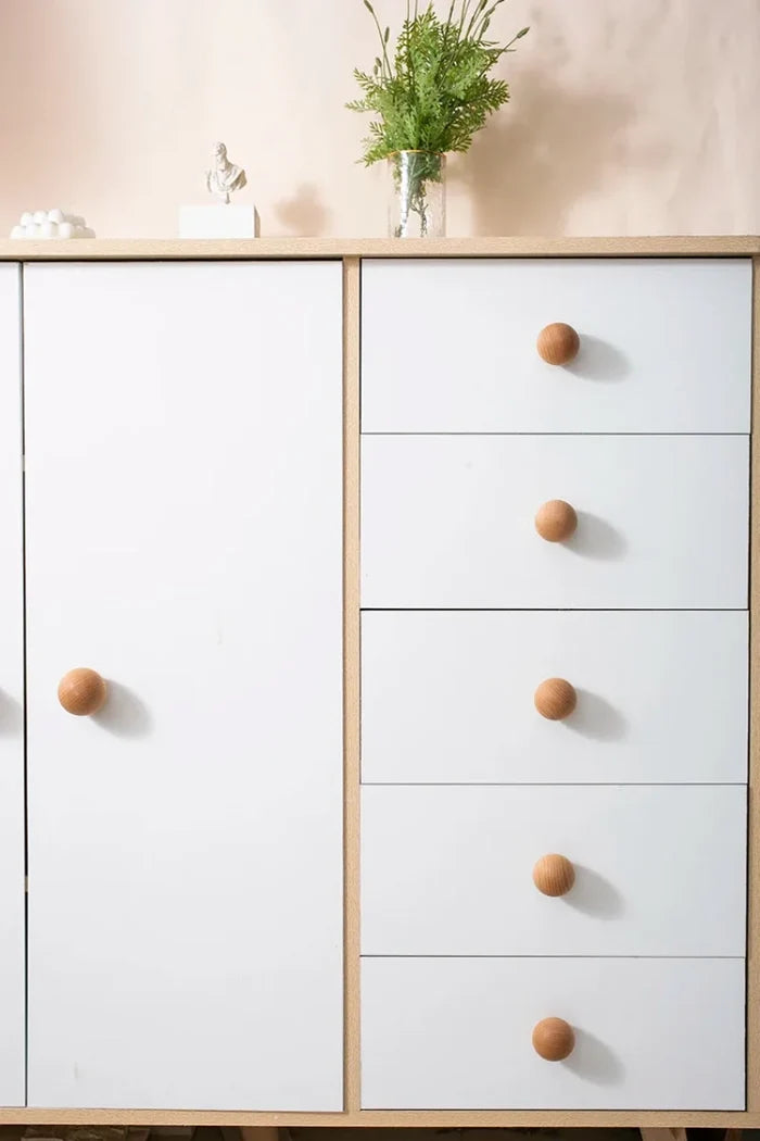 Ball Knob Drawer Pulls Natural Walnut / Ash / Beech Decor Ball Kitchen Cabinet Handles Simple Wooden Furniture Hardware-Letifly Lights and Decor