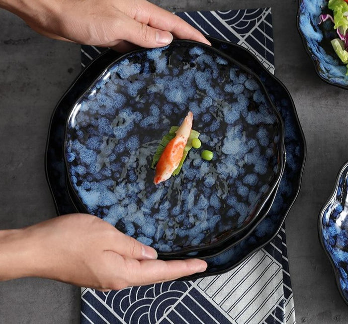 Round Indigo Blue Porcelain Small Plate