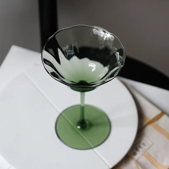 Vintage Green Wine Glass