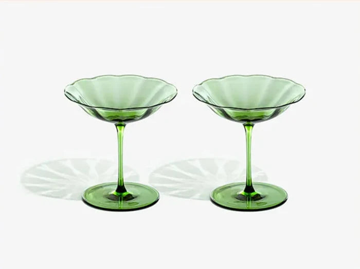 Vintage Green Wine Glass