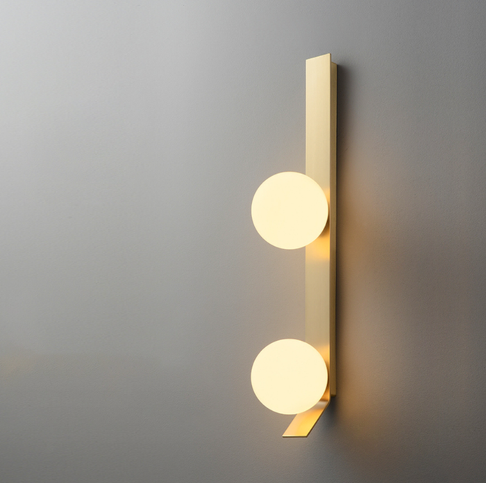 On the Edge Brass & Globe Wall Lamp-Letifly Lights and Decor