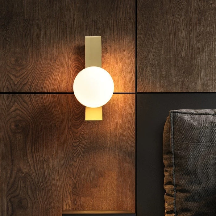 Round Orb Gold Base Wall Mounted Indoor Light