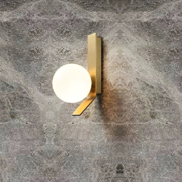 Round Orb Gold Base Wall Mounted Indoor Light