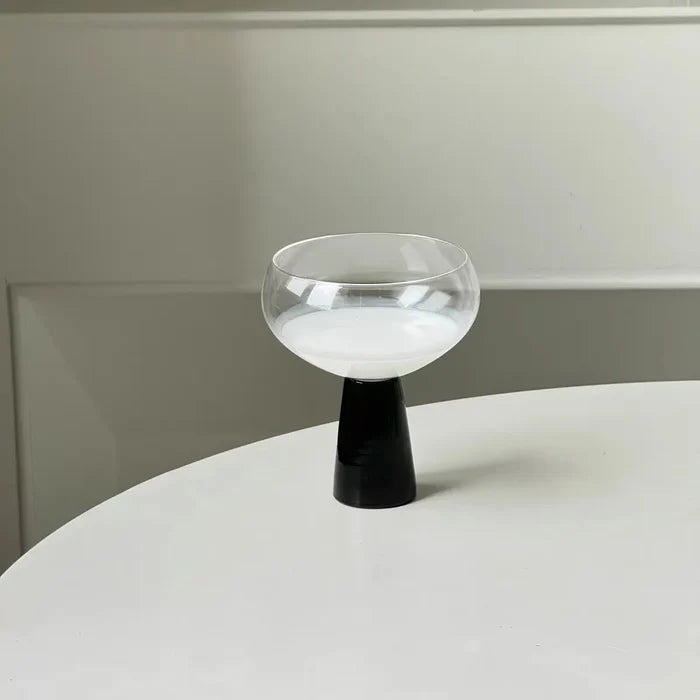 Ancient colored pillar dessert cup ins glass high footed cup champagne cup cocktail ice cream bowl dessert bowl-Letifly Lights and Decor