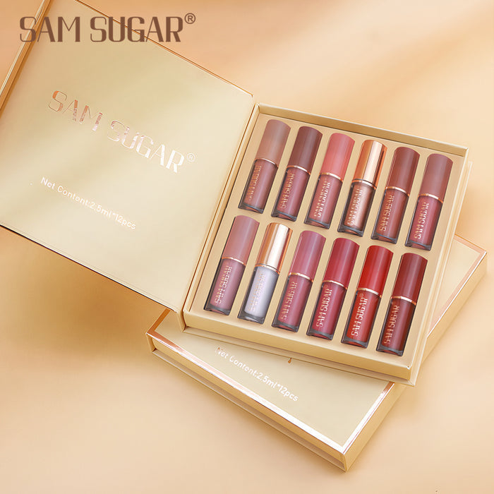 Pearlescent matte velvet lip gloss