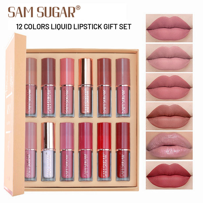 Pearlescent matte velvet lip gloss