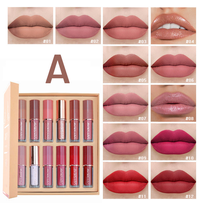 Pearlescent matte velvet lip gloss