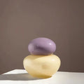 Elliptical Colored Pebble Stone Glass Vase
