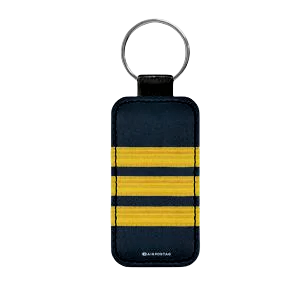 Pilot 3 Stripe Leather Keychain