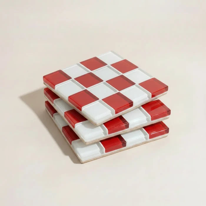 Pixel Checkered Tile Coasters-Letifly Lights and Decor