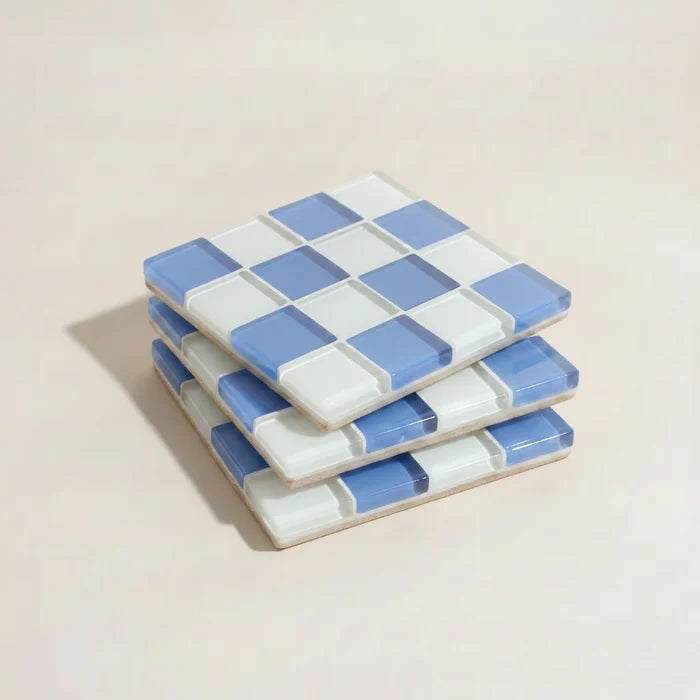 Pixel Checkered Tile Coasters-Letifly Lights and Decor