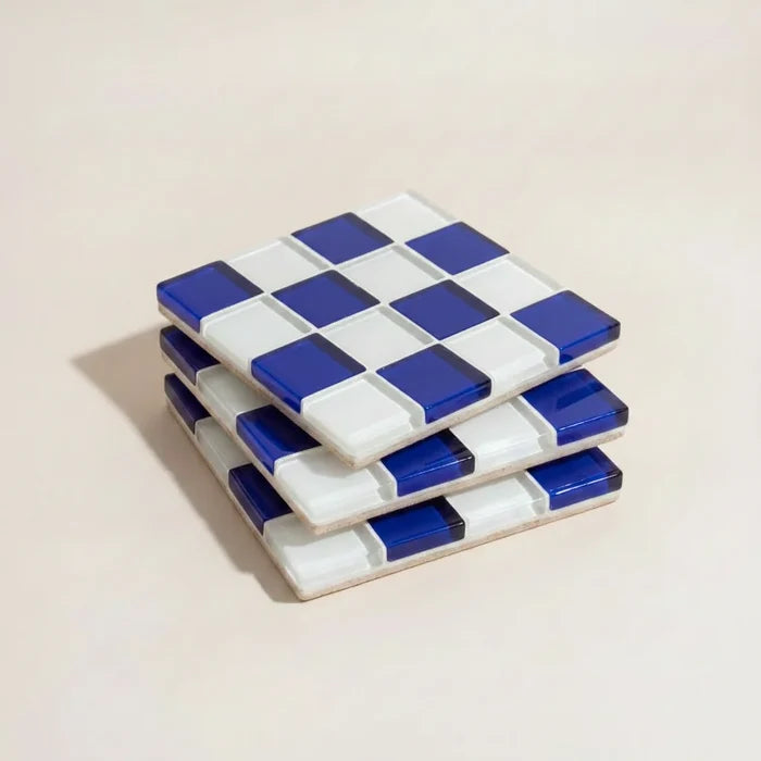 Pixel Checkered Tile Coasters-Letifly Lights and Decor