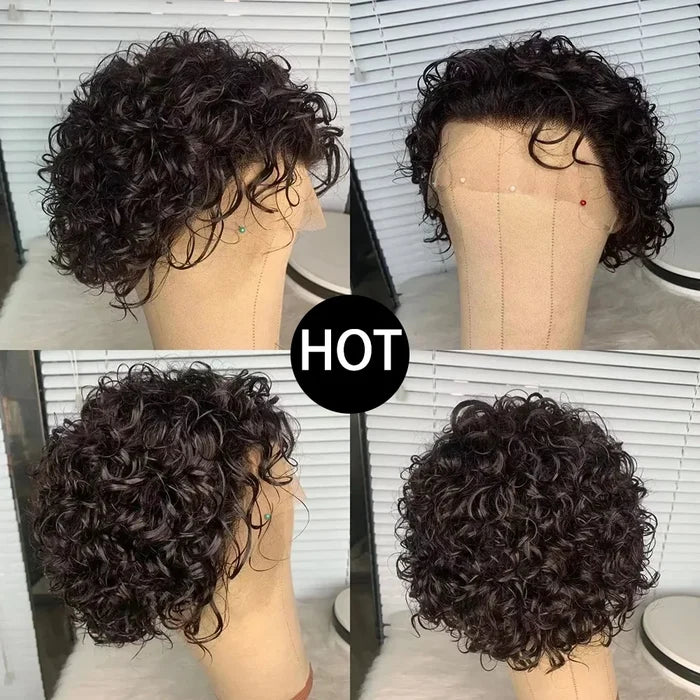 Pixie Cut Human Hair Lace Front Wig for Women