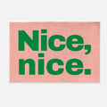 statement graphic tufted bath mat and runner rug in contrast colors