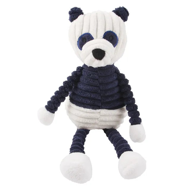 Plush corduroy squeaky dog toy animal shape durable chew toy for puppies and dogs