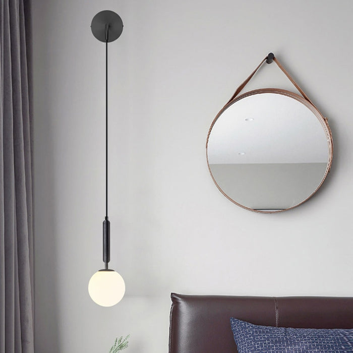 Poiret Series Brass & Glass Globe Hanging Wall Lamp-Letifly Lights and Decor
