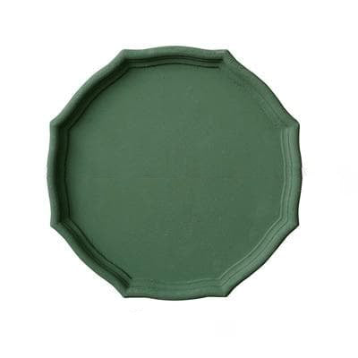 Wooden geometric shapes Matte moss green  serving tray