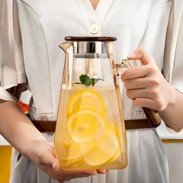 Cold water kettle made of high borosilicate glass for household hospitality, with a large capacity for cold boiled water-Letifly Lights and Decor