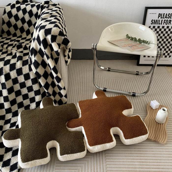Puzzle Check Decorative Pillows-Letifly Lights and Decor