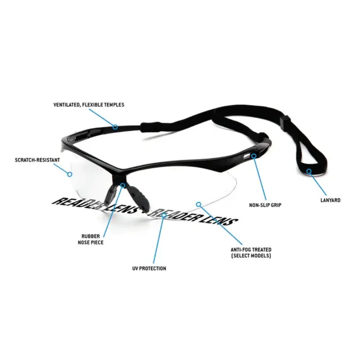 Pyramex® PMXTREME Readers - Optimal style Ventilated Safety Glasses - 2.5 Diopter