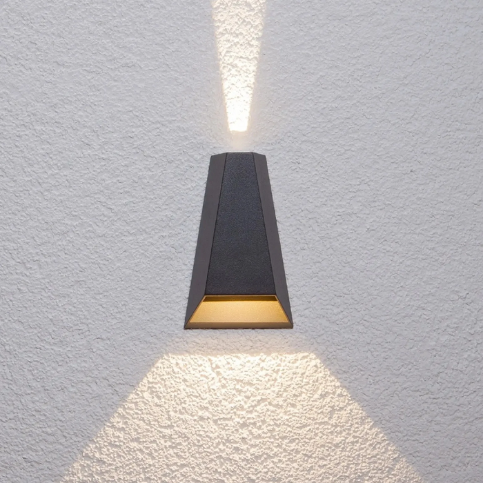 Boxy Black White Gray Double Shining LED Outdoor Wall Light