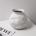 Ceramic Vases White with White Ink Dots Home Decoration