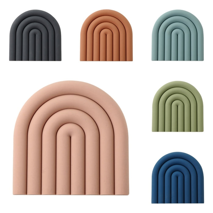 Rainbow Silicone Mat Coasters-Letifly Lights and Decor