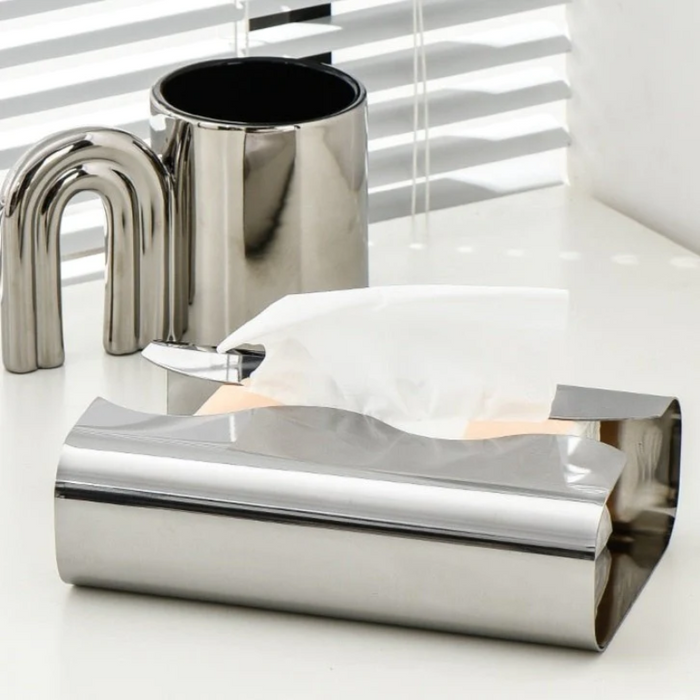 Silver Plated Stainless Steel Tissue Holder