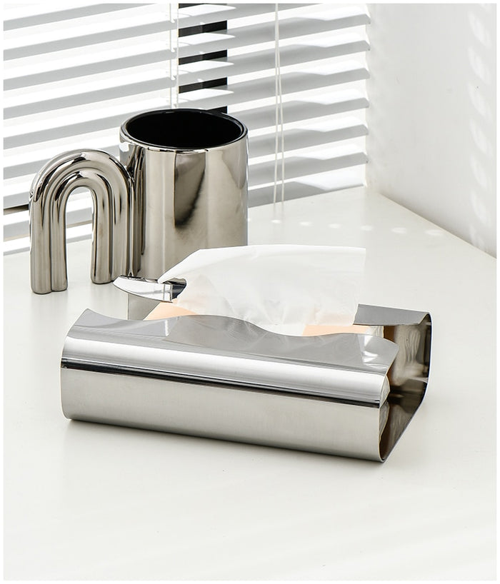 Silver Plated Stainless Steel Tissue Holder