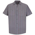 Red Kap® Men's Industrial Stripe Short Sleeve Work Shirt - SP24CR