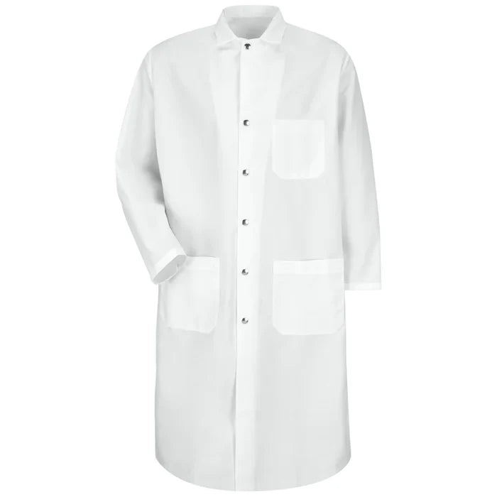 Red Kap® Men's Spun Polyester Butcher Coat - White - KS58WH