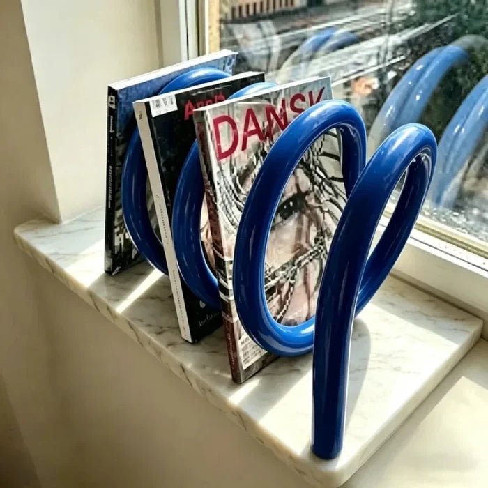 1pc Modern Metal Orange Rotating Spiral Bookstand Desktop File Organizer Holder For Books Documents Office Home Study Use-Letifly Lights and Decor